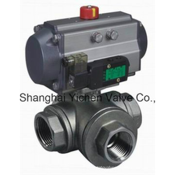 Pneumatic Threaded Tee Ball Valve (Q614(5)F)